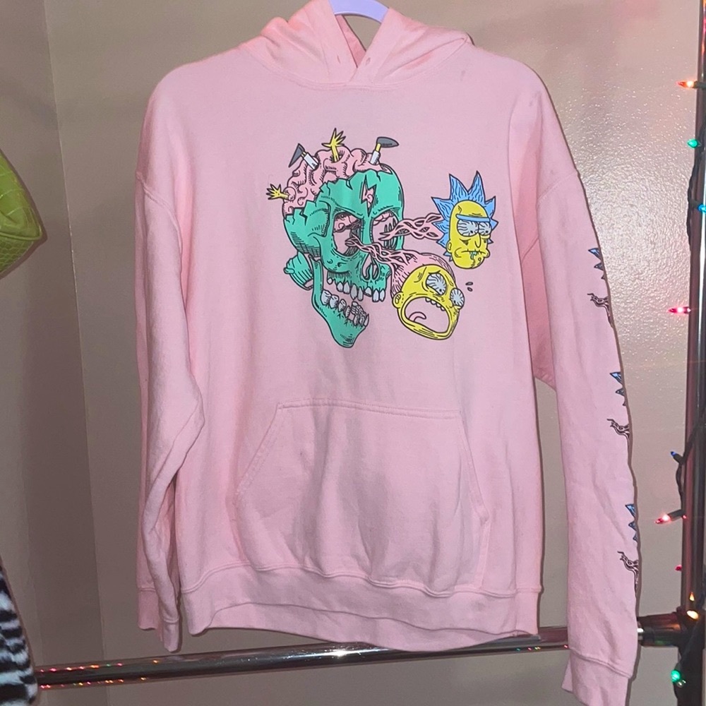 pink rick and morty hoodie